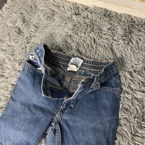 Tommy Hilfiger Flare Denim Blue Cotton Jeans Elastic Back Girls 6 Worn Knees